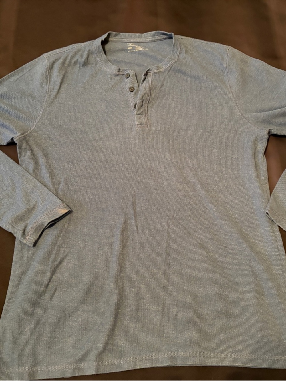 Men's Long-Sleeve Henley Shirt in Slate Blue